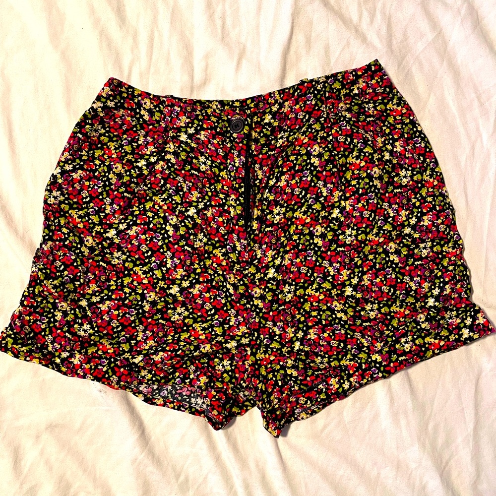 American Apparel High Waisted Floral Print Shorts